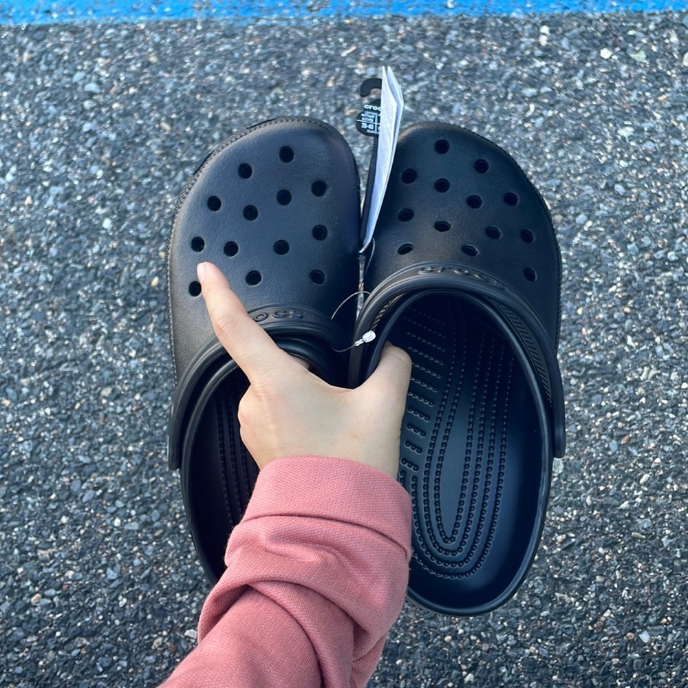 Black adult crocs W9 M7